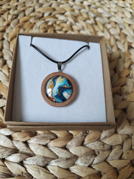 Collier bois entre ciel et mer 