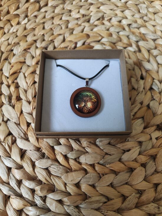 Collier bois arbre de vie 