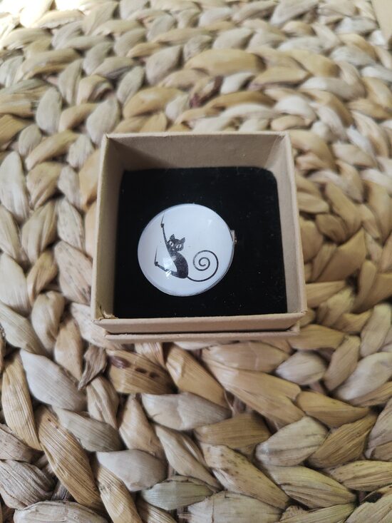 Broche chat noir 